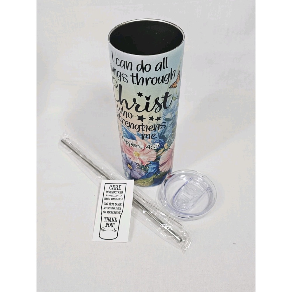 I Can Do All Things Through Christ 4:13 20oz Stainless Steel Skinny Tumbler